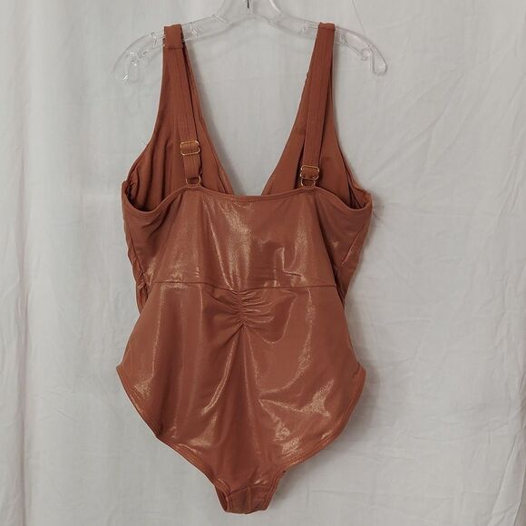 Gabifresh x Swimsuits For All Rose Gold One Piece Swimsuit Sz 22 G/H - Picture 4 of 12